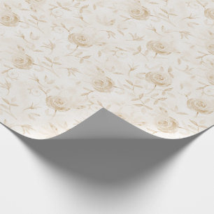 Papel De Regalo Patrón blanco rosado elegante y floral