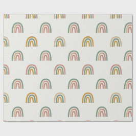 Papel De Regalo Patrón boho arcoíris escandinavo atenuado