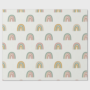 Papel De Regalo Patrón boho arcoíris escandinavo atenuado