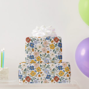 Papel De Regalo Patrón Boho de Pradera de Flores Silvestres