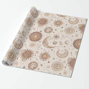 Papel De Regalo Patrón Botánico Celestial (2)