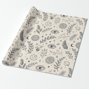 Papel De Regalo Patrón Botánico Celestial (5)
