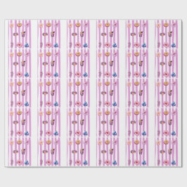 Papel De Regalo Patrón Botánico de Acuarela de Lavanda