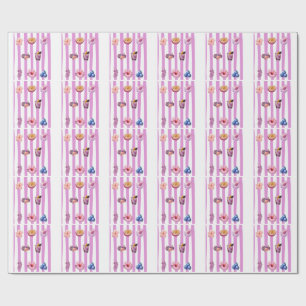 Papel De Regalo Patrón Botánico de Acuarela de Lavanda