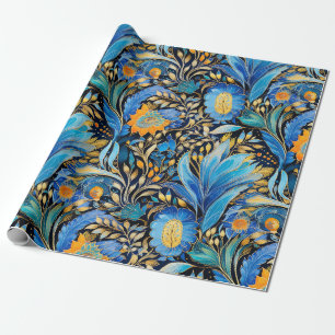 Papel De Regalo Patrón Botánico de Aves Exóticas Chinoiserie (3)