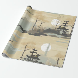 Papel De Regalo Patrón Botánico del Bosque de Bambú Zen (4)