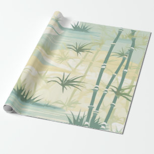Papel De Regalo Patrón Botánico del Bosque de Bambú Zen (5)