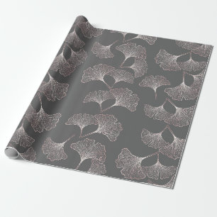 Papel De Regalo Patrón Botánico Rosa Mínimo