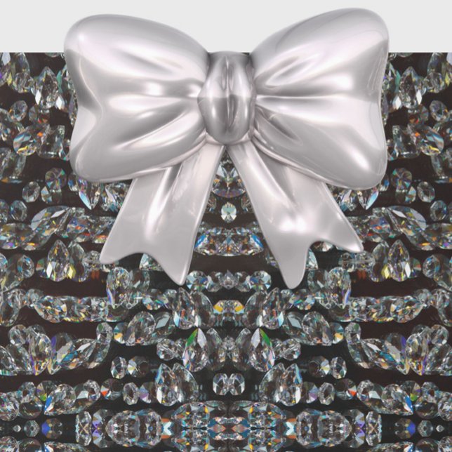 Papel De Regalo Patrón brillante de diamantes elegante plata y neg (Subido por el creador)