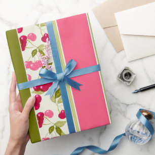 Papel De Regalo Patrón brillante de verano de rayas de tela multic