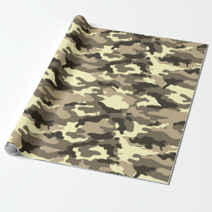 Papel De Regalo Patrón Camo marrón marrón polvoriento de Sepia 