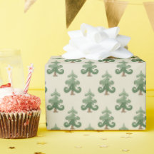 Patrón caprichoso de árbol de Navidad curvo