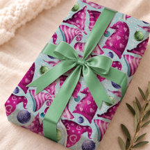 Patrón caprichoso de gnomo de Navidad rosa azul re