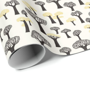 Papel De Regalo Patrón caprichoso del árbol Baobab