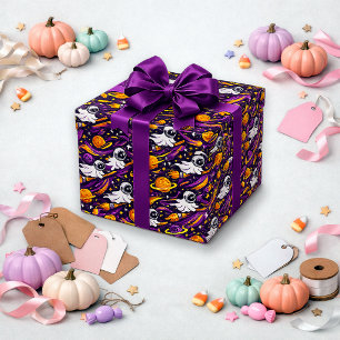 Papel De Regalo Patrón Caprichoso Fantasma Espacial Púrpura