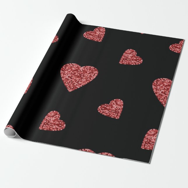 Papel De Regalo Patrón cardíaco (Desenrollado)