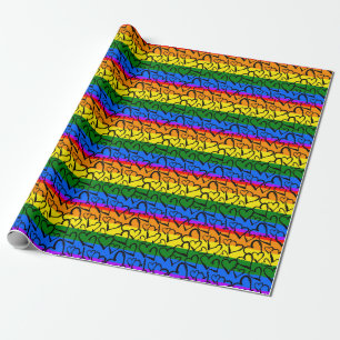 Papel De Regalo Patrón cardíaco arco iris