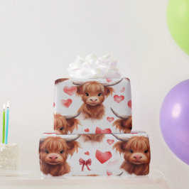Papel De Regalo Patrón cardíaco de San Valentín 3 de la vaca de la