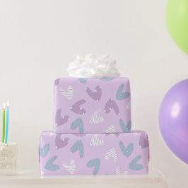 Papel De Regalo patrón cardíaco púrpura