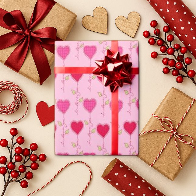 Papel De Regalo Patrón cardíaco romántico (Subido por el creador)
