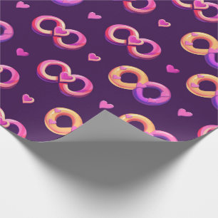 Papel De Regalo Patrón cardíaco sin problemas del Día de San Valen