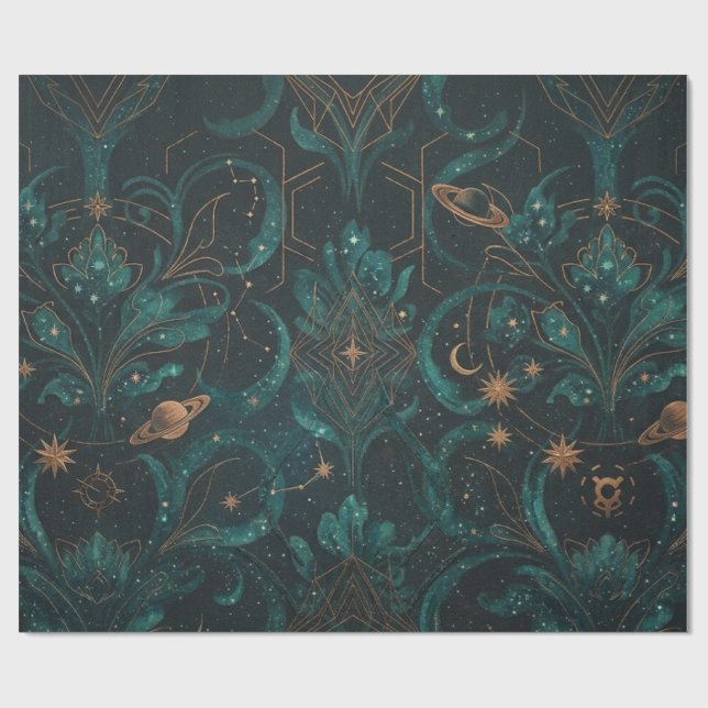 Papel De Regalo Patrón Celestial Moderno 2024 (Superficie plana)