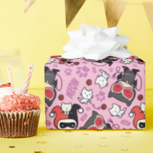 Papel De Regalo Patrón Chibi Catwoman, Harley Quinn y & Kittens