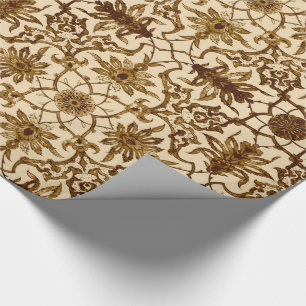 Papel De Regalo Patrón chino modernista - marrón y beige