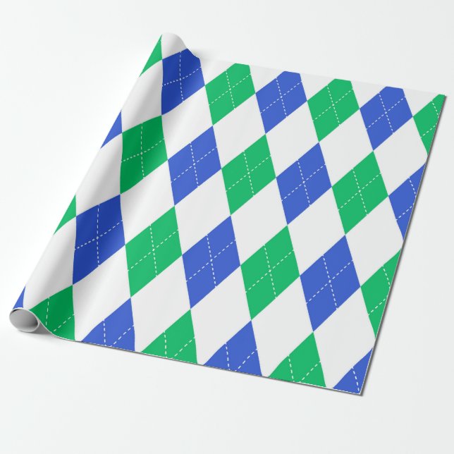 Papel De Regalo Patrón Clásico de Argyle - Fiesta de Golf  (Desenrollado)