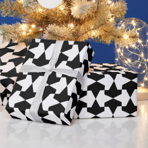 Papel De Regalo Patrón clásico de mamelucos musulmanes negros y bl