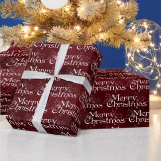 Papel De Regalo Patrón Clásico de Navidad Alegre de Terciopelo Roj
