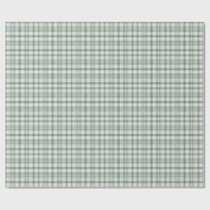Papel De Regalo Patrón Clásico de Tartán de Cuadros en Verde Salvi