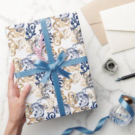 Papel De Regalo Patrón Clásico Retro de Estilo Barroco