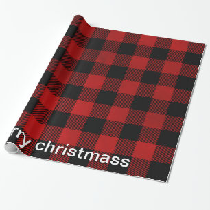Papel De Regalo patrón clásico rojo y negro plateado