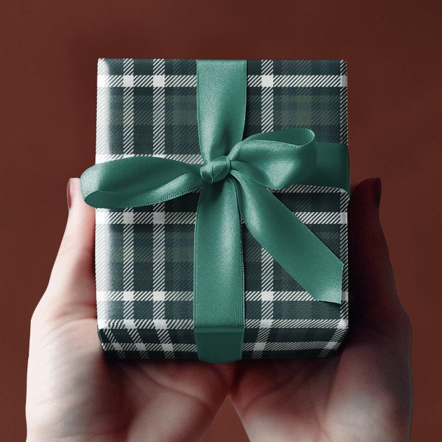 Papel De Regalo Patrón clásico tartán verde (Green Tartan Plaid Classic Traditional Pattern Wrapping Paper
)