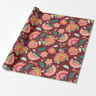 Papel De Regalo Patrón clásico vintage floral sin soldadura con Vi
