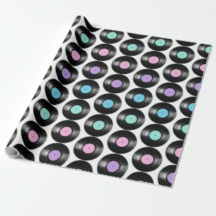 Papel De Regalo Patrón coloreado de registros de vinilo retro