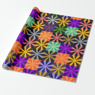 Papel De Regalo Patrón Colorido de Flor Estrella