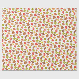Papel De Regalo Patrón Colorido de Hojas de Otoño