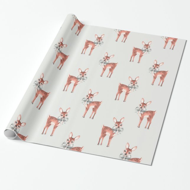 Papel De Regalo Patrón con ciervo bebé 1 (Desenrollado)