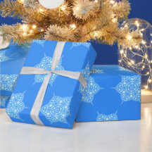 Patrón contemporáneo de copos de nieve azul