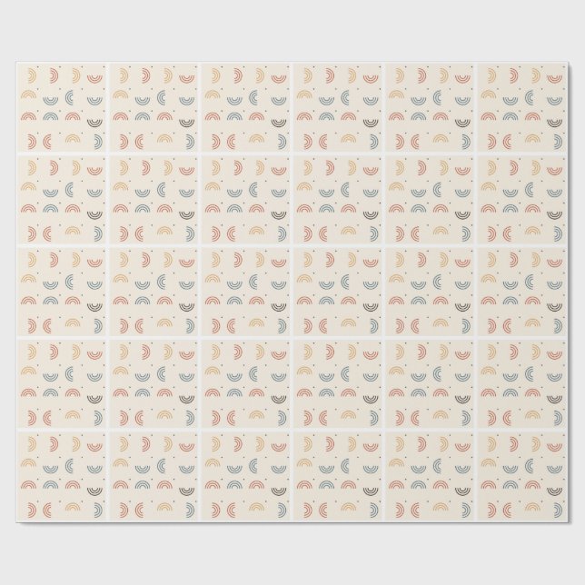Papel De Regalo Patrón continuo de arcos arcoíris boho (Superficie plana)
