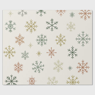 Papel De Regalo Patrón continuo de copos de nieve minimalistas