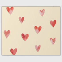 Patrón continuo de Corazones en Acuarela