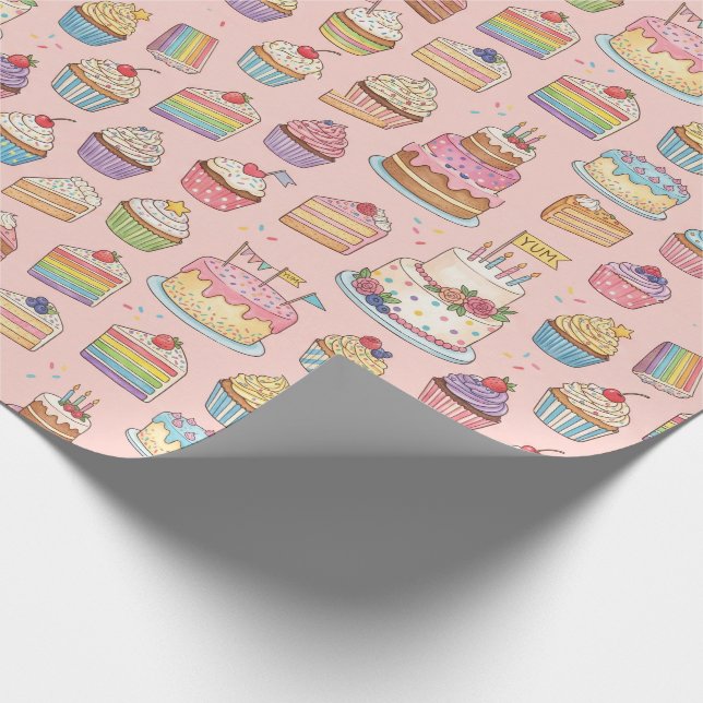 Papel De Regalo Patrón continuo de dulces de panadería (Esquina)