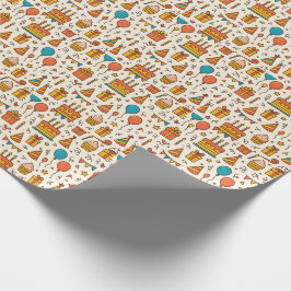 Papel De Regalo Patrón continuo de fiesta de cumpleaños vibrante