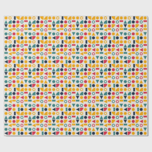 Papel De Regalo Patrón continuo de formas geométricas Bauhaus