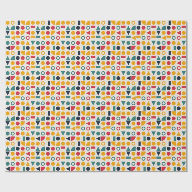 Papel De Regalo Patrón continuo de formas geométricas Bauhaus (Superficie plana)