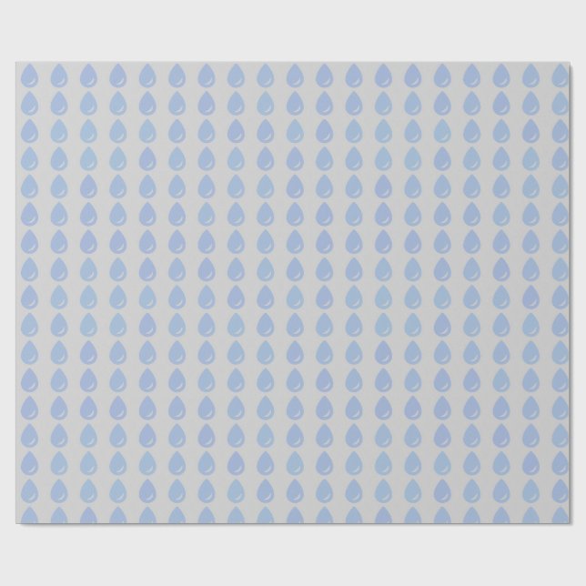 Papel De Regalo Patrón continuo de gotas de agua azules (Superficie plana)