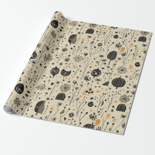 Papel De Regalo Patrón continuo de Halloween boho